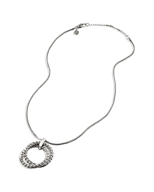 Sterling Silver Classic Chain Interlink Pendant Necklace, 16-18