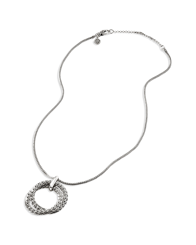 John Hardy Classic Chain Circle Pendant Necklace In Silver