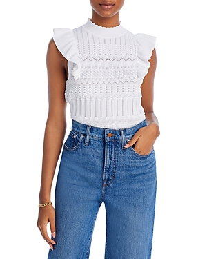 MILLY POINTELLE FLUTTER SLEEVE TOP