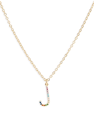 Argento Vivo Rainbow Pave Initial Pendant Necklace, 16