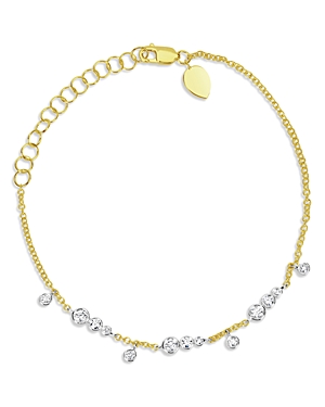 Shop Meira T 14k White & Yellow Gold Diamond Bezel Cluster & Dangle Bracelet In Gold/white