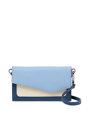 Botkier Cobble Hill Expander Small Leather Crossbody In Tranquil Blue