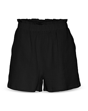 Vero Moda Natali Cotton High Waist Shorts In Black