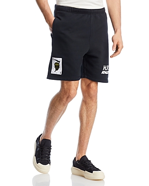 Heron Preston Logo Fleece Shorts In Black