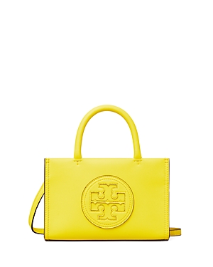 Tory Burch Ella Bio Mini Tote In Limoncello/silver