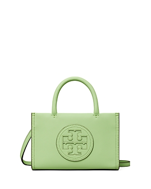 Tory Burch Ella Mini Bio Tote In Mint Leaf/silver