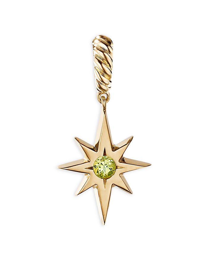David Yurman - Cable Collectibles&reg; North Star Birthstone Charm in 18K Yellow Gold with Peridot
