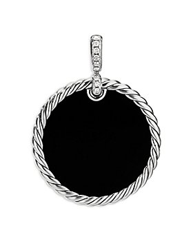 David Yurman - Sterling Silver DY Elements® Disc Pendant with Black Onyx, Mother-of-Pearl & Diamonds