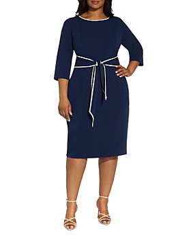 Adrianna Papell Plus - Crepe Tipped Trim Dress
