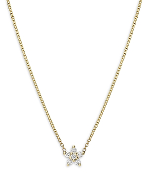 Zoe Lev 14K Yellow Gold Diamond Flower Pendant Necklace, 16-18 Zoe Lev 14K Yellow Gold Diamond Flower Pendant Necklace, 16-18
