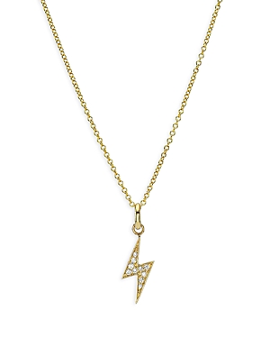 Zoe Lev 14k Gold Diamond Lightning Bolt Pendant Necklace, 16-18