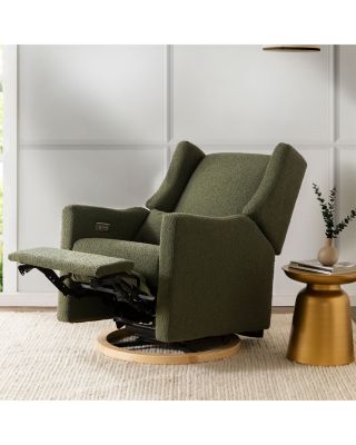 Kiwi Boucl&eacute; Electronic Recliner & Swivel Glider with USB Port