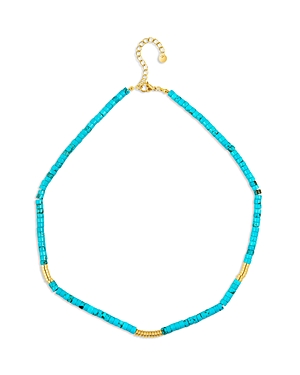 Aqua Playa Beaded Turquoise Necklace In 18k Gold Plated Sterling Silver, 15 - 100% Exclusive In Blue/gold