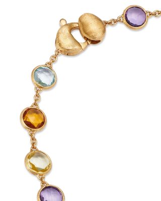 18K Yellow Gold Jaipur Multi Gemstone Single Strand Bracelet