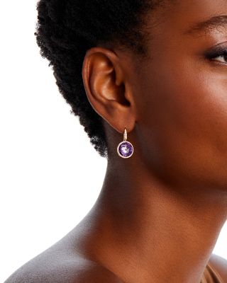 18K Yellow Gold Jaipur Diamond & Amethyst Hook Earrings