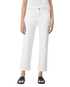 Eileen Fisher - High Rise Ankle Straight Jeans in White