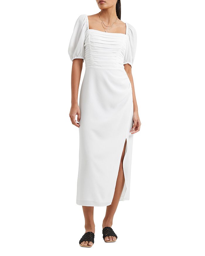 FRENCH CONNECTION AFINA RUCHED MIDI DRESS