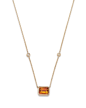 Bloomingdale's Citrine & Diamond Pendant Necklace in 14K Yellow Gold, 18 - 100% Exclusive