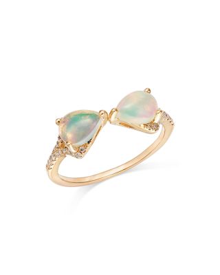 Bloomingdale's Fine Collection Ethiopian Opal & Diamond Bowtie Ring in 14K Yellow Gold - Exclusive