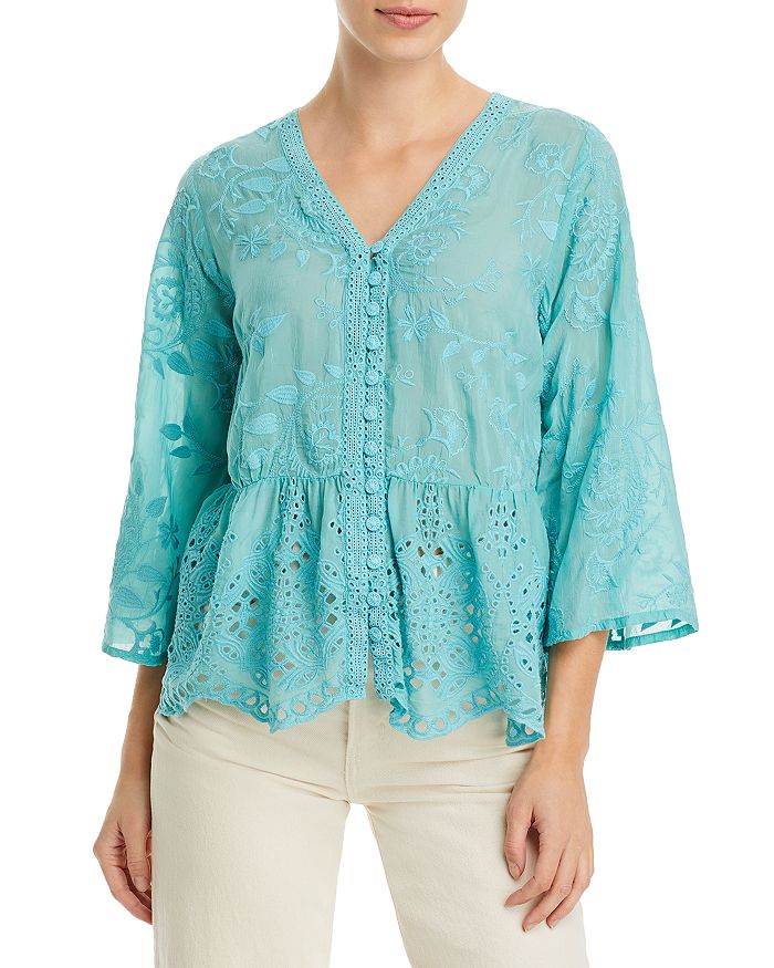 Johnny Was Ingrid Reveka Embroidered Blouse | Bloomingdale's