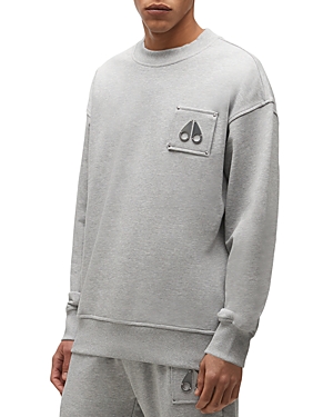 Shop Moose Knuckles Brooklyn Crew 2 Sweatshirt In Gray Melanage