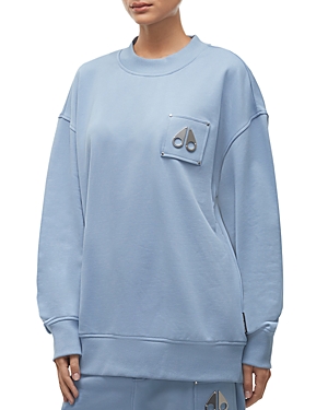 Shop Moose Knuckles Brooklyn Crew 2 Sweatshirt In Windy Blue