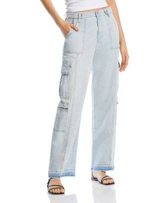 BLANKNYC High Rise Straight Cargo Jeans in Call My Name | Bloomingdale's