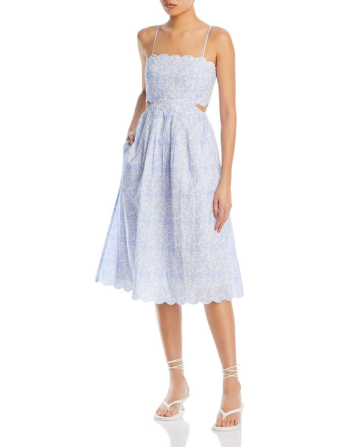 Lucy Paris Alba Scalloped Midi Dress | Bloomingdale's