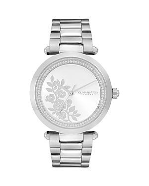 Shop Olivia Burton Signature Floral Watch, 34mm In Silver