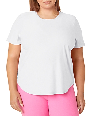 Shop Beyond Yoga Plus On The Down Low Bopo Tee In Cloud White