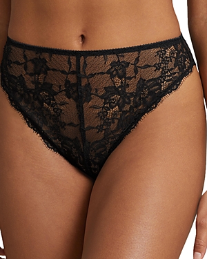 Polo Ralph Lauren High Waist Lace Briefs In Onyx