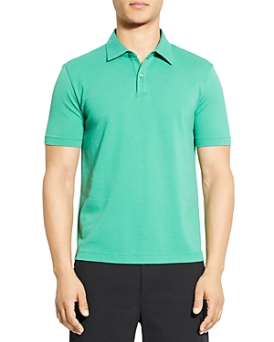 Theory Joffrey Slim Fit Short Sleeve Polo Shirt In Jade Green