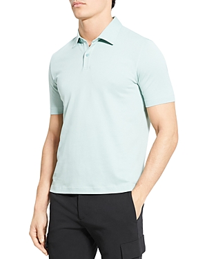 Theory Joffrey Slim Fit Short Sleeve Polo Shirt In Blue Surf