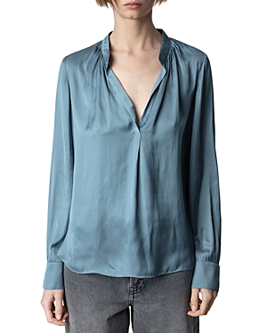 Shop Zadig & Voltaire Tink Satin Blouse In Tonnerre