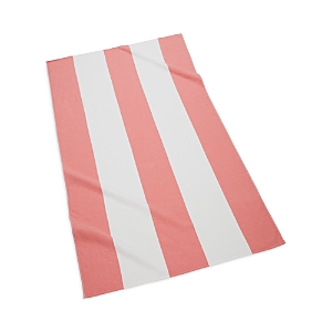 Shop Kassatex Block Stripe Fouta Beach Towel In Coral