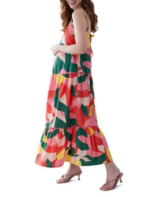 Ingrid & Isabel Cotton Sleeveless Tiered Maxi Maternity Dress |  Bloomingdale's Women