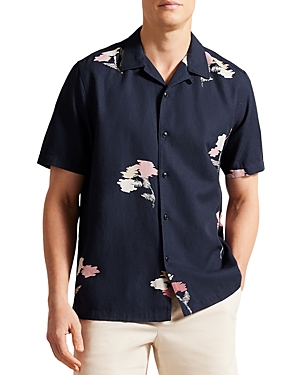TED BAKER NEELE SHORT SLEEVE ABSTRACT FLORAL SHIRT
