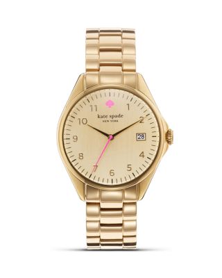 kate spade gold watch with pink spade