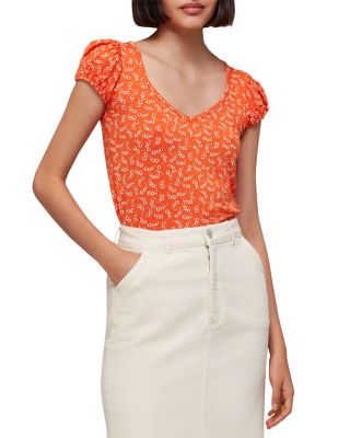 Whistles Floral Crescent Sweetheart Top