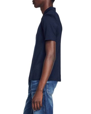 Knitted Polo Shirt with Zip Collar