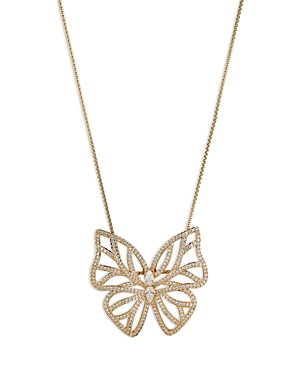 Nadri Flutter Cubic Zirconia Butterfly Pendant Necklace in 18K Gold Plated, 18