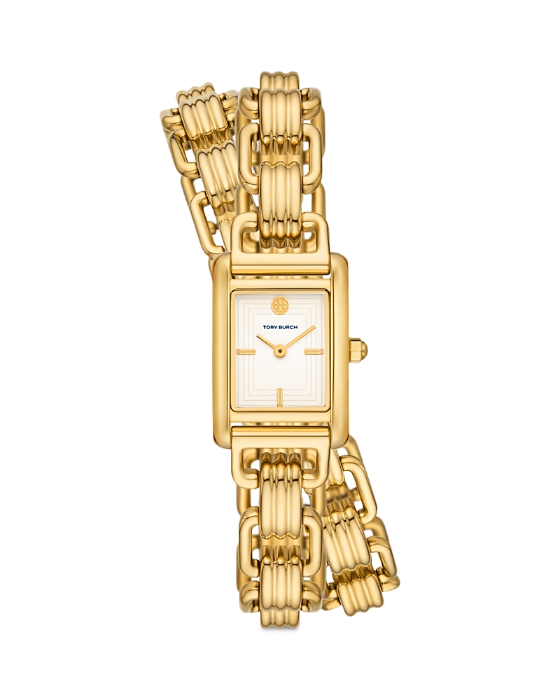 Tory Burch The Eleanor 3-in-1 Watch With Gold-tone Stainless Steel In White/gold