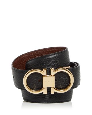 Ferragamo - Men's Double Gancini Reversible Leather Belt