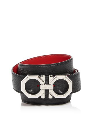 Ferragamo Gancini-buckle leather belt - Red