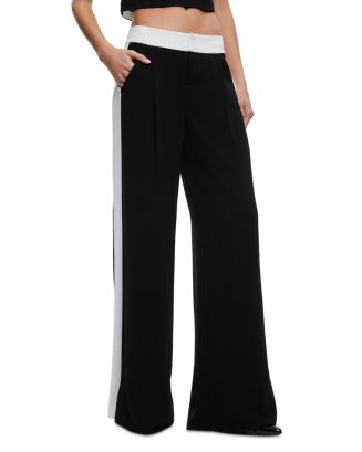 【ALICE+OLIVIA】Eric Pants With Stripe - Candy Alice And Olivia Eric Tux Stripe Wide Leg Pants In Candy