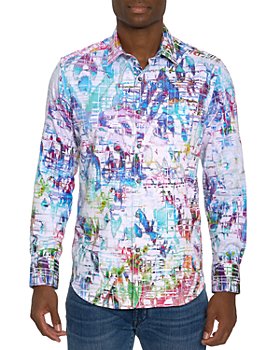 Robert Graham - Tribeca Cotton Blend Geo Print Classic Fit Button Down Shirt