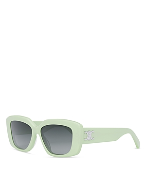 Celine Triomphe Rectangle Acetate Sunglasses In Green/gray Gradient