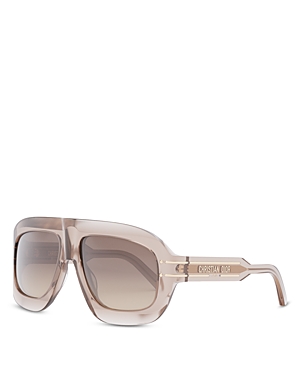Shop Dior Signature M1u Mask Sunglasses, 58mm In Pink/brown Gradient