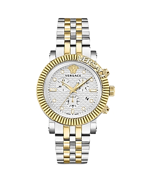 Shop Versace V-chrono Classic Chronograph, 45mm In White/silver
