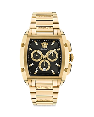 Shop Versace Dominus Chronograph, 42mm X 49.5mm In Black/gold